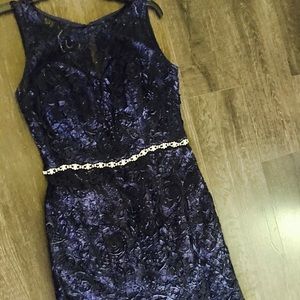 Elegant long navy dress